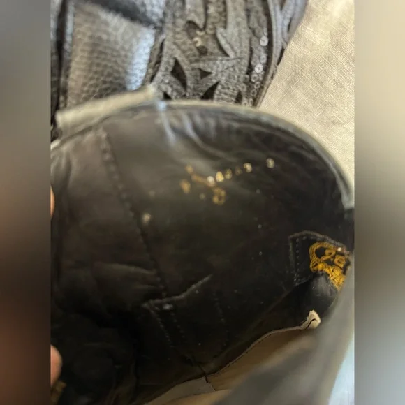 NWT JB DILLION Black Cutout Leather Western Boots - Picture 10 of 12